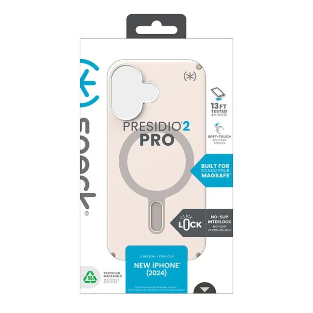 Чехол Speck Presidio2 Pro ClickLock для iPhone 16 Bleached Bone Heirloom Gold with MagSafe (150688-3214)