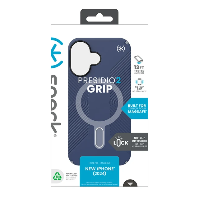 Чехол Speck Presidio2 Grip ClickLock для iPhone 16 Coastal Blue Dust Grey with MagSafe (150689-3206)