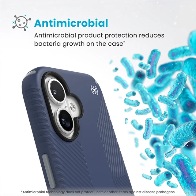 Чехол Speck Presidio2 Grip ClickLock для iPhone 16 Coastal Blue Dust Grey with MagSafe (150689-3206)