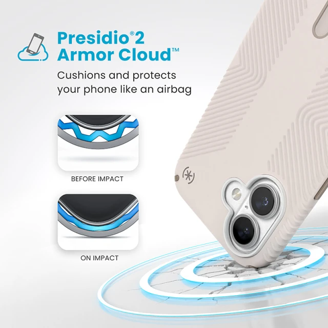 Чохол Speck Presidio2 Grip ClickLock для iPhone 16 Bleached Bone Heirloom Gold with MagSafe (150689-3214)