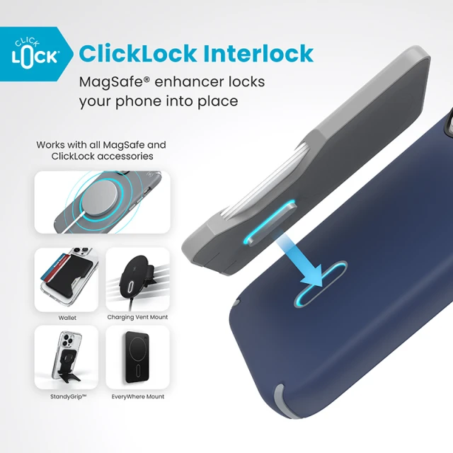 Чохол Speck Presidio2 Pro ClickLock для iPhone 16 Pro Coastal Blue Dust Grey with MagSafe (150700-3206)