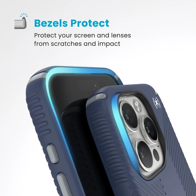 Чохол Speck Presidio2 Grip ClickLock для iPhone 16 Pro Coastal Blue Dust Grey with MagSafe (150701-3206)