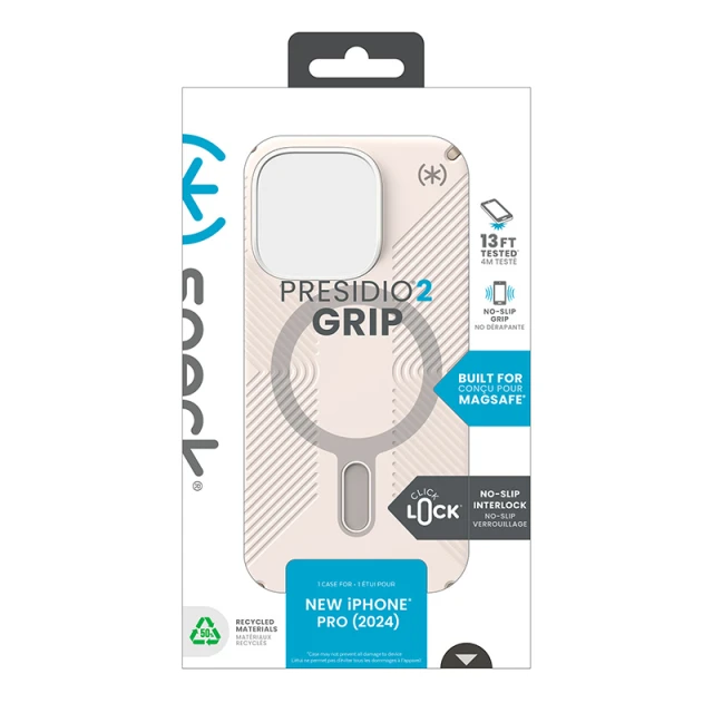 Чохол Speck Presidio2 Grip ClickLock для iPhone 16 Pro Bleached Bone Heirloom Gold with MagSafe (150701-3214)
