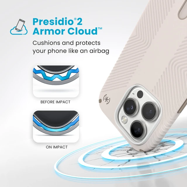 Чохол Speck Presidio2 Grip ClickLock для iPhone 16 Pro Bleached Bone Heirloom Gold with MagSafe (150701-3214)