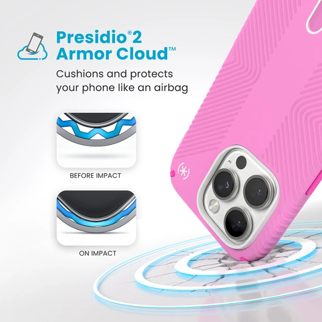 Чохол Speck Presidio2 Grip ClickLock для iPhone 16 Pro True Pink Shocking Pink with MagSafe (150701-3249)