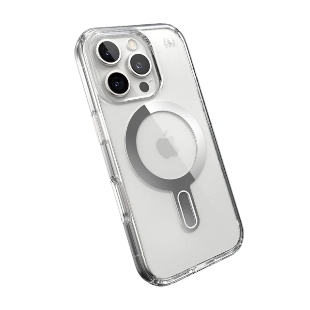 Чохол Speck Presidio Perfect-Clear ClickLock для iPhone 16 Pro Clear Chrome with MagSafe (150703-3199)