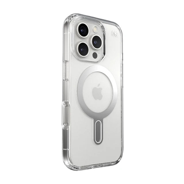 Чохол Speck Presidio Perfect-Clear ClickLock для iPhone 16 Pro Clear Chrome with MagSafe (150703-3199)