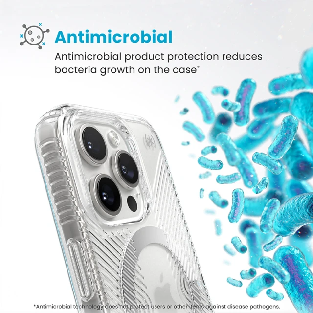 Чохол Speck Presidio Perfect-Clear Grip ClickLock для iPhone 16 Pro Clear Chrome with MagSafe (150704-3199)