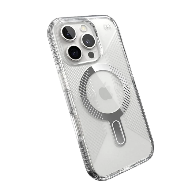 Чохол Speck Presidio Perfect-Clear Grip ClickLock для iPhone 16 Pro Clear Chrome with MagSafe (150704-3199)