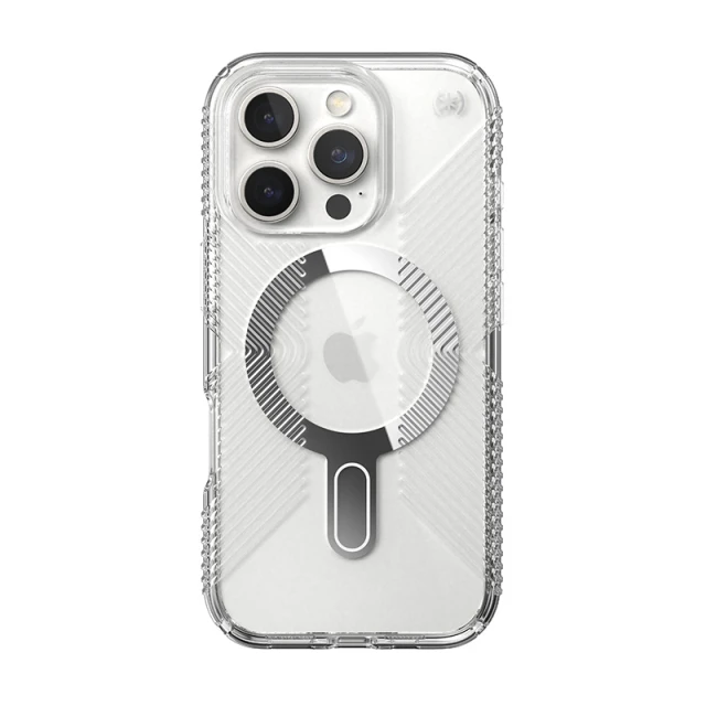 Чохол Speck Presidio Perfect-Clear Grip ClickLock для iPhone 16 Pro Clear Chrome with MagSafe (150704-3199)