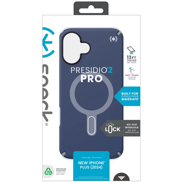 Чохол Speck Presidio2 Pro ClickLock для iPhone 16 Plus Coastal Blue Dust Grey with MagSafe (150712-3206)