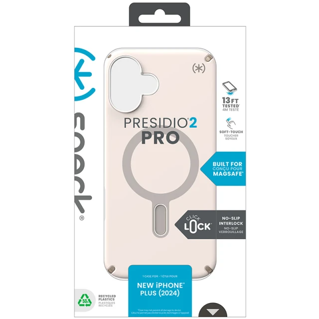 Чохол Speck Presidio2 Pro ClickLock для iPhone 16 Plus Bleached Bone Heirloom Gold with MagSafe (150712-3214)