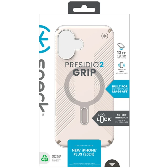 Чохол Speck Presidio2 Grip ClickLock для iPhone 16 Plus Bleached Bone Heirloom Gold with MagSafe (150713-3214)