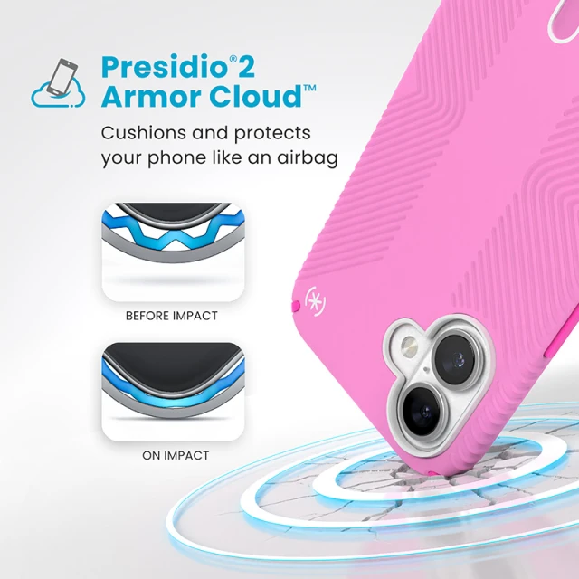 Чохол Speck Presidio2 Grip ClickLock для iPhone 16 Plus True Pink Shocking Pink with MagSafe (150713-3249)