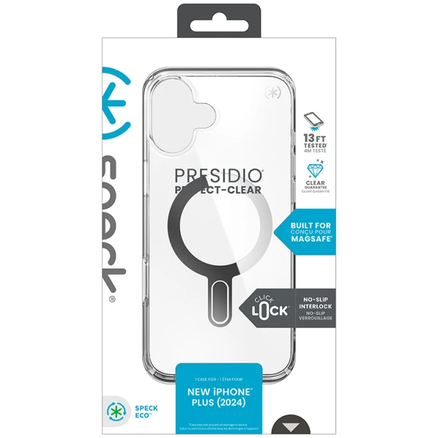 Чехол Speck Presidio Perfect-Clear ClickLock для iPhone 16 Plus Clear Chrome with MagSafe (150715-3199)
