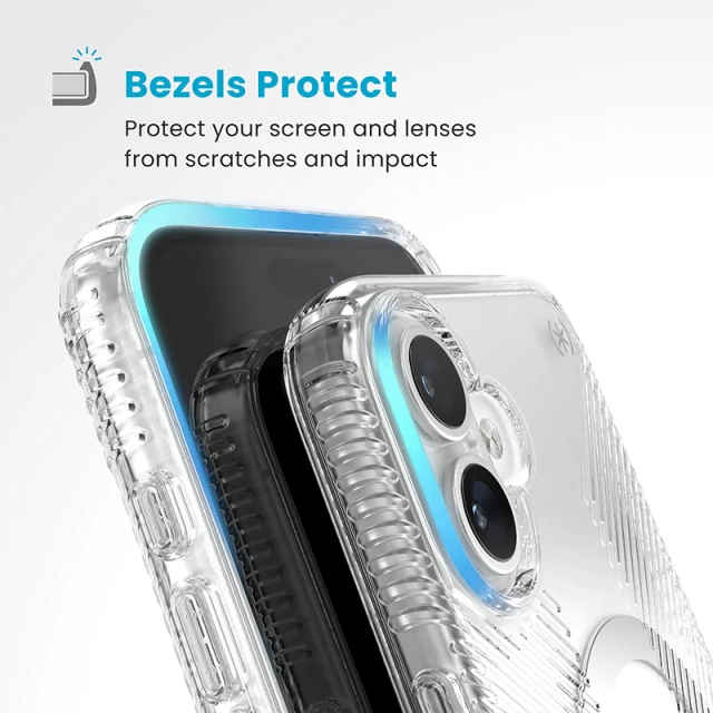 Чохол Speck Presidio Perfect-Clear Grip ClickLock для iPhone 16 Plus Clear Chrome with MagSafe (150716-3199)