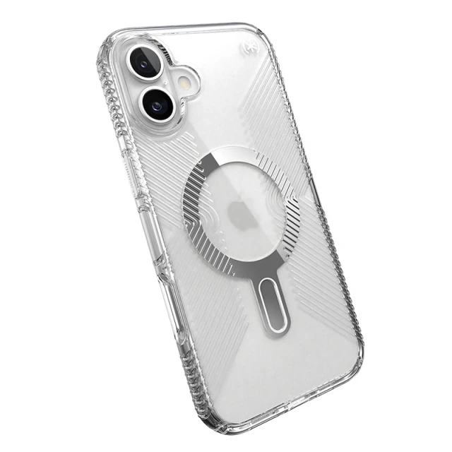 Чохол Speck Presidio Perfect-Clear Grip ClickLock для iPhone 16 Plus Clear Chrome with MagSafe (150716-3199)