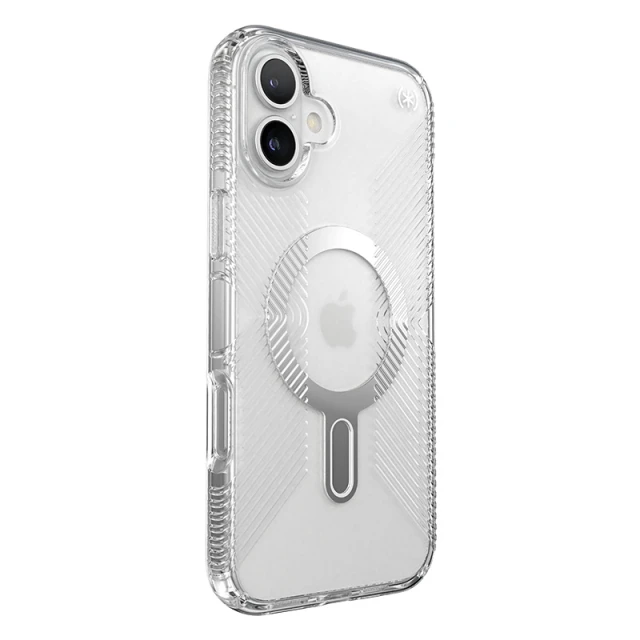 Чохол Speck Presidio Perfect-Clear Grip ClickLock для iPhone 16 Plus Clear Chrome with MagSafe (150716-3199)