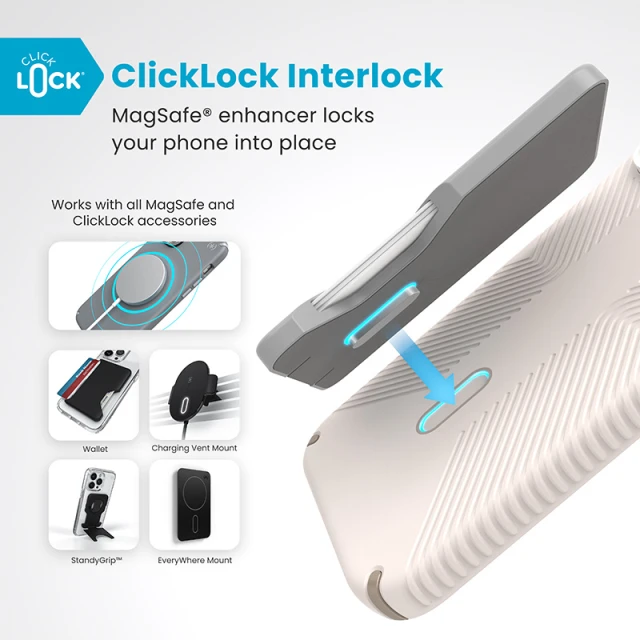 Чехол Speck Presidio2 Grip ClickLock для iPhone 16 Pro Max Bleached Bone Heirloom Gold with MagSafe (150725-3214)