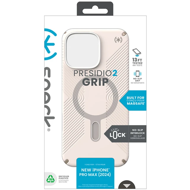 Чехол Speck Presidio2 Grip ClickLock для iPhone 16 Pro Max Bleached Bone Heirloom Gold with MagSafe (150725-3214)