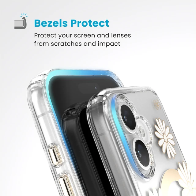 Чохол Speck Presidio Lux ClickLock для iPhone 16 Sunshine Daisies Clear with MagSafe (150745-3257)