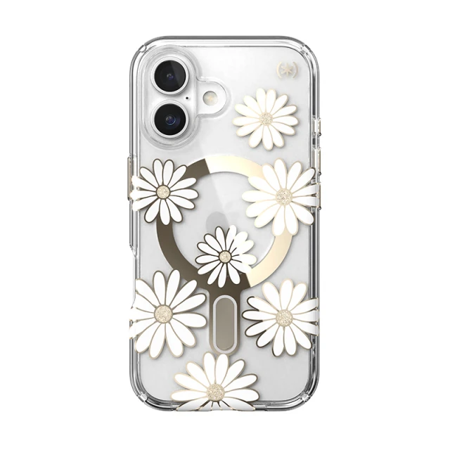 Чохол Speck Presidio Lux ClickLock для iPhone 16 Sunshine Daisies Clear with MagSafe (150745-3257)