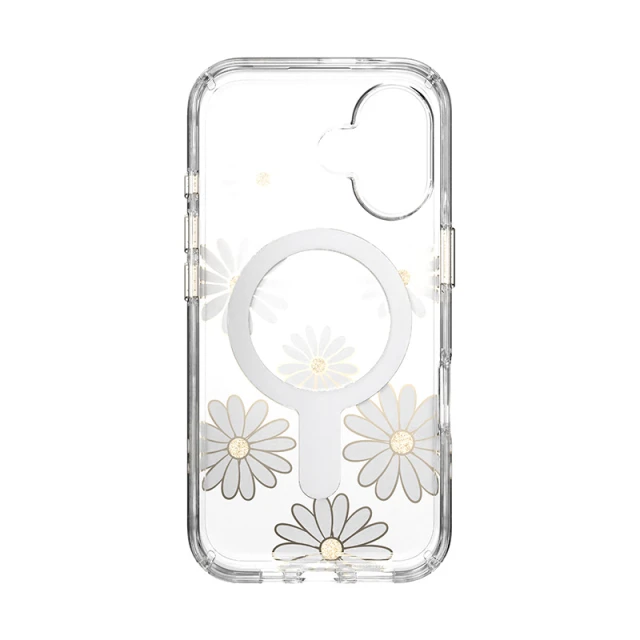 Чохол Speck Presidio Lux ClickLock для iPhone 16 Sunshine Daisies Clear with MagSafe (150745-3257)