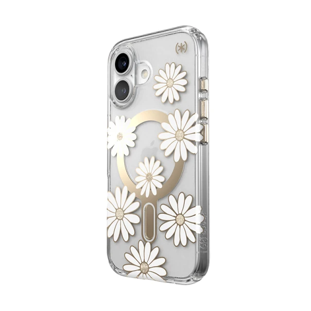 Чохол Speck Presidio Lux ClickLock для iPhone 16 Sunshine Daisies Clear with MagSafe (150745-3257)