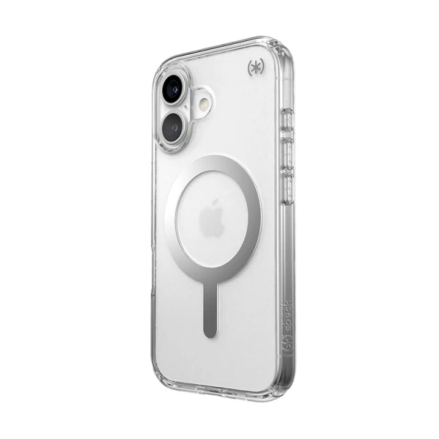 Чохол Speck Presidio Perfect-Clear для iPhone 16 Clear Chrome with MagSafe (150757-3240)