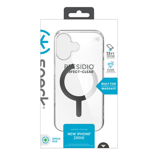 Чохол Speck Presidio Perfect-Clear для iPhone 16 Clear Chrome with MagSafe (150757-3240)