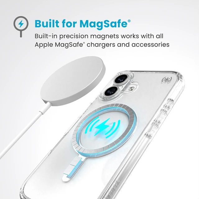 Чохол Speck Presidio Perfect-Clear для iPhone 16 Clear Chrome with MagSafe (150757-3240)