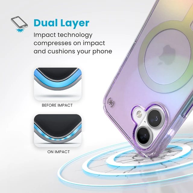 Чохол Speck Presidio Lux для iPhone 16 Amazing Purple Clear with MagSafe (150759-3237)