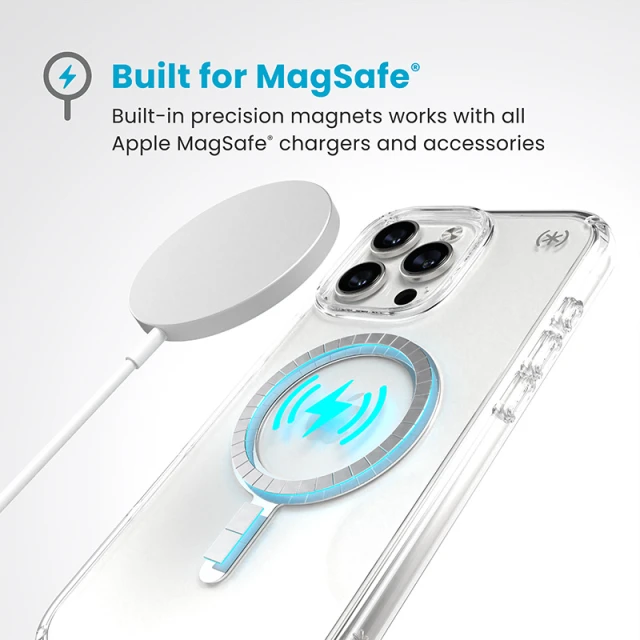 Чохол Speck Presidio Perfect-Clear для iPhone 16 Pro Max Clear Chrome with MagSafe (150773-3240)