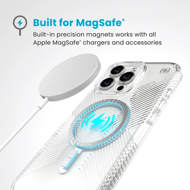 Чохол Speck Presidio Perfect-Clear Grip для iPhone 16 Pro Max Clear Chrome with MagSafe (150842-3223)