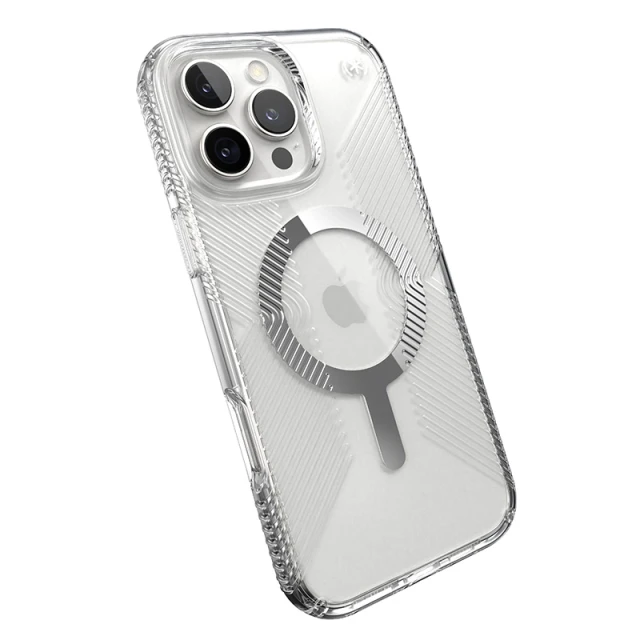 Чохол Speck Presidio Perfect-Clear Grip для iPhone 16 Pro Max Clear Chrome with MagSafe (150842-3223)