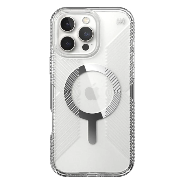 Чохол Speck Presidio Perfect-Clear Grip для iPhone 16 Pro Max Clear Chrome with MagSafe (150842-3223)