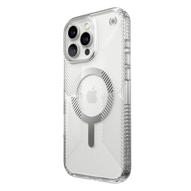 Чохол Speck Presidio Perfect-Clear Grip для iPhone 16 Pro Max Clear Chrome with MagSafe (150842-3223)