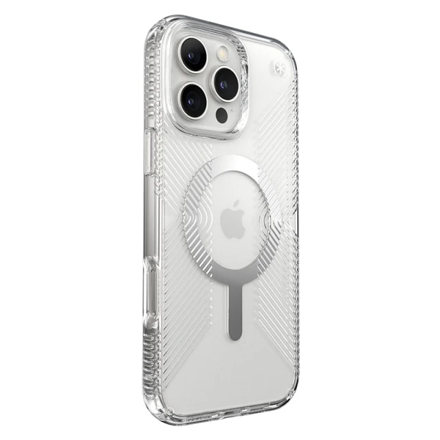 Чохол Speck Presidio Perfect-Clear Grip для iPhone 16 Pro Max Clear Chrome with MagSafe (150842-3223)