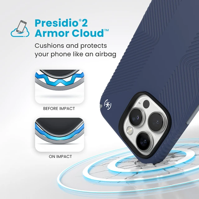 Чохол Speck Presidio2 Grip для iPhone 16 Pro Max Coastal Blue Dust Grey (150776-3206)
