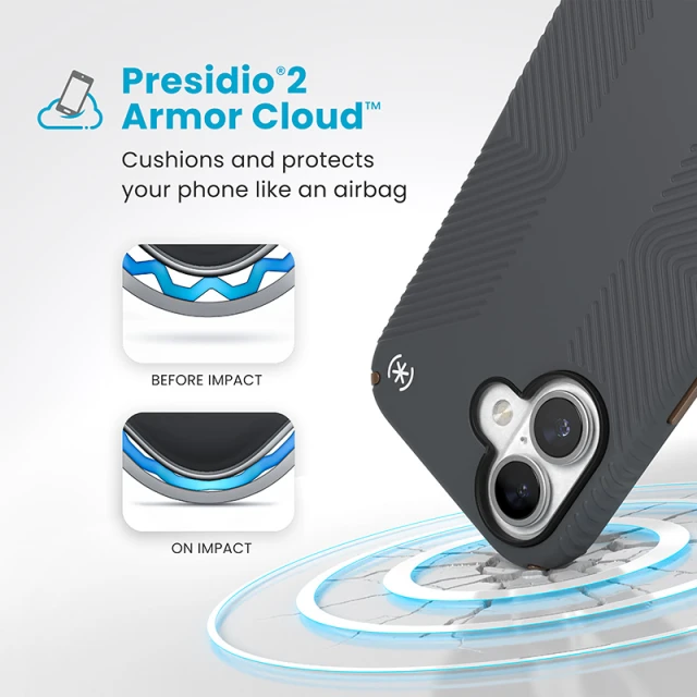 Чохол Speck Presidio2 Grip для iPhone 16 Charcoal Grey Cool Bronze (150779-3212)