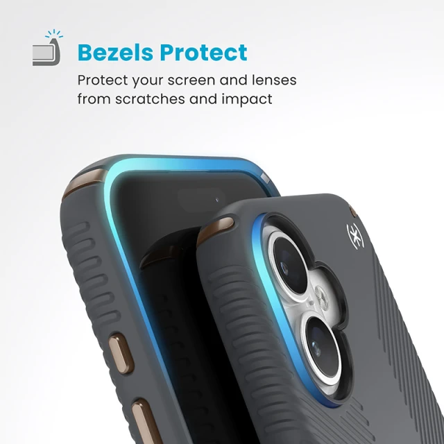 Чохол Speck Presidio2 Grip для iPhone 16 Charcoal Grey Cool Bronze (150779-3212)