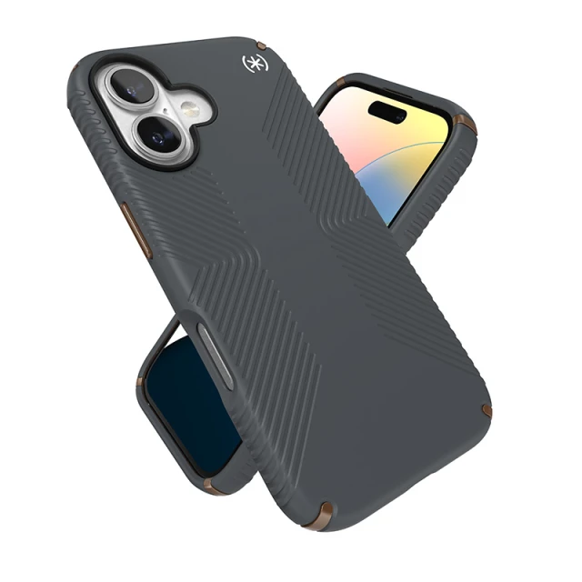 Чохол Speck Presidio2 Grip для iPhone 16 Charcoal Grey Cool Bronze (150779-3212)