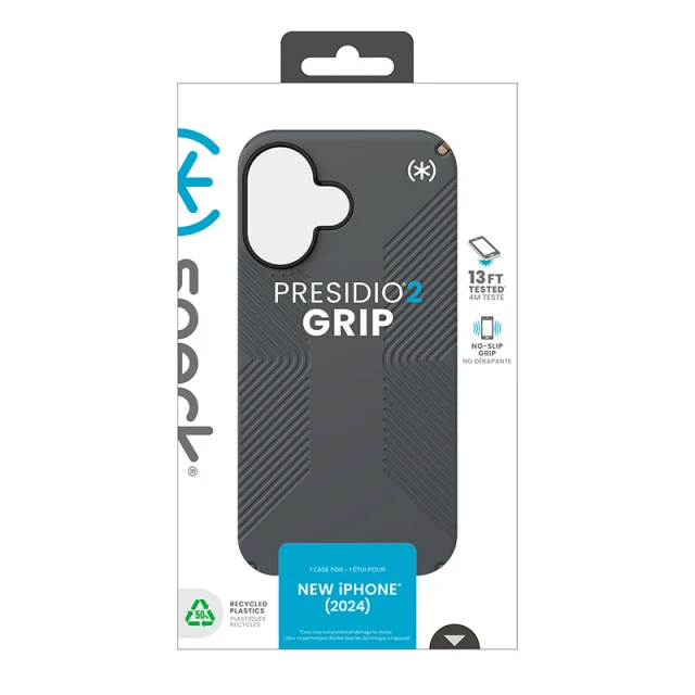 Чохол Speck Presidio2 Grip для iPhone 16 Charcoal Grey Cool Bronze (150779-3212)