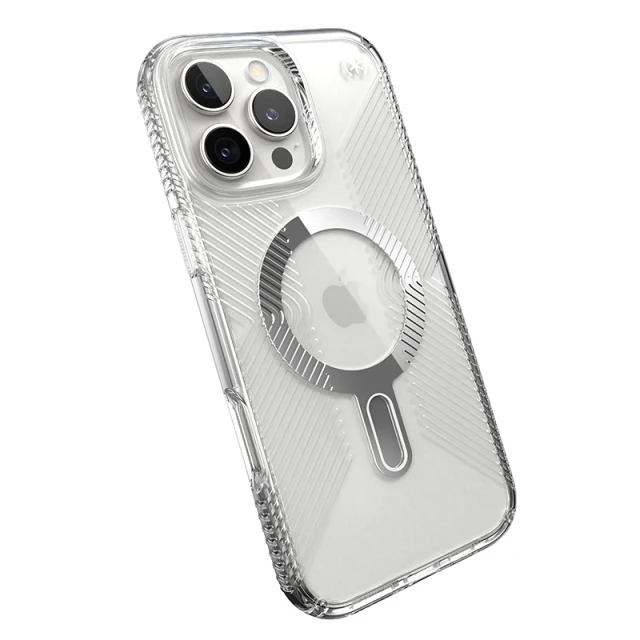 Чохол Speck Presidio Perfect-Clear Grip ClickLock для iPhone 16 Pro Max Clear Chrome with MagSafe (150728-3199)