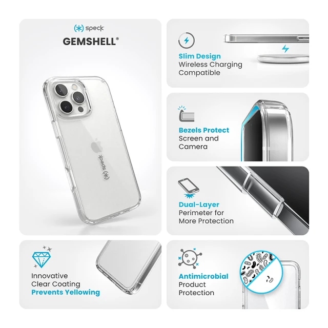 Чохол Speck Gemshell для iPhone 16 Pro Max Clear (150732-5085)
