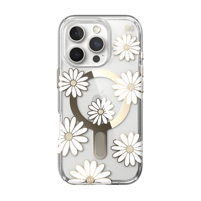Чохол Speck Presidio Lux ClickLock для iPhone 16 Pro Sunshine Daisies Clear with MagSafe (150747-3257)
