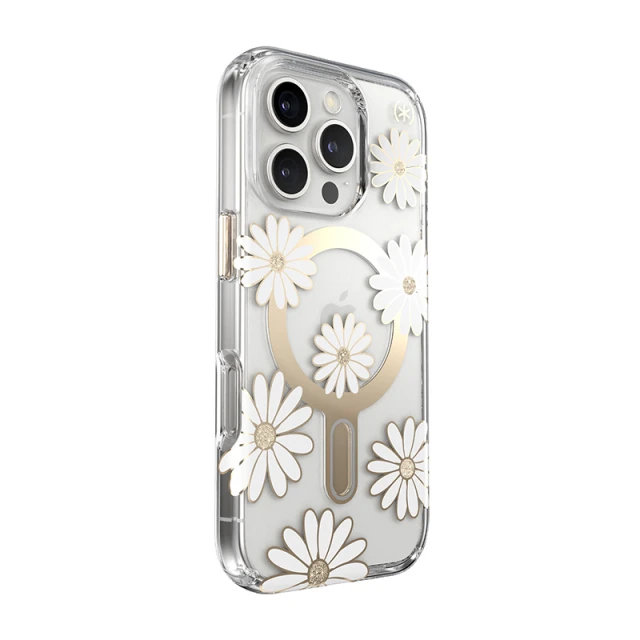 Чохол Speck Presidio Lux ClickLock для iPhone 16 Pro Sunshine Daisies Clear with MagSafe (150747-3257)