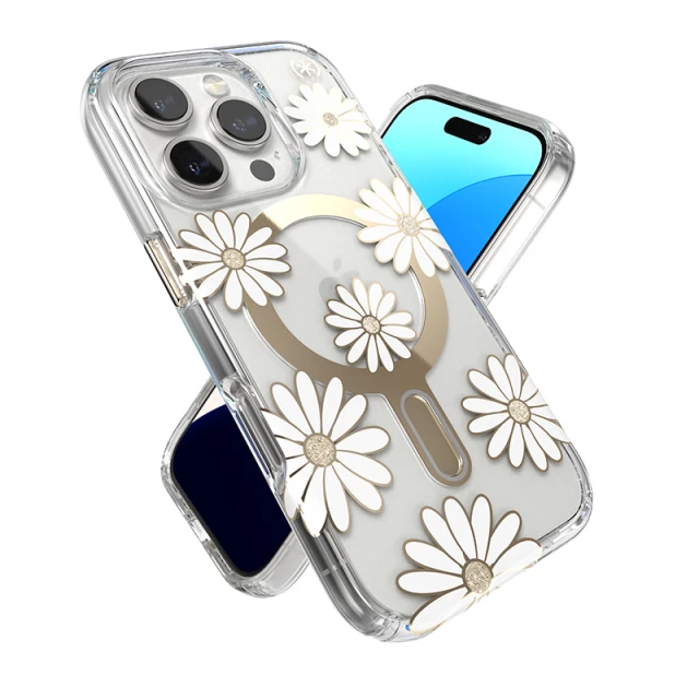 Чохол Speck Presidio Lux ClickLock для iPhone 16 Pro Sunshine Daisies Clear with MagSafe (150747-3257)