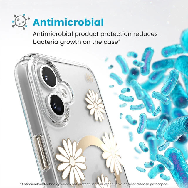 Чохол Speck Presidio Lux ClickLock для iPhone 16 Plus Sunshine Daisies Clear with MagSafe (150749-3257)