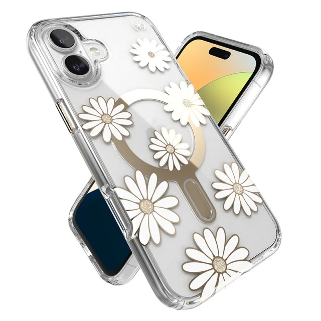 Чохол Speck Presidio Lux ClickLock для iPhone 16 Plus Sunshine Daisies Clear with MagSafe (150749-3257)
